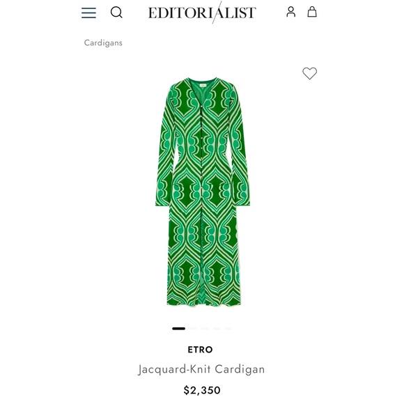 Etro Jacquard-knit Cardigan like-new